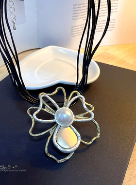 优雅气质镂空花朵项链气质锁骨链