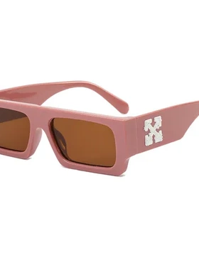 炫酷太阳镜框架新款眼镜方框配饰小脸墨镜欧美光身2021雪花黑色