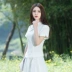 Miễn phí vận chuyển cotton và vải lanh áo sơ mi cổ đứng nút đĩa cổ điển của phụ nữ mùa hè rắn màu áo thun ngắn tay là vải lanh mỏng dịch vụ trà hàng đầu - Áo sơ mi