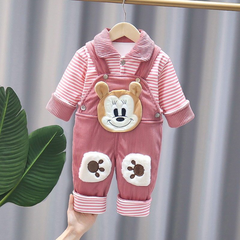 男宝宝背带裤套装婴幼儿棉衣连体裤2件套女童0-1-2岁春秋冬外出服,淘宝优惠券,粉丝福利购,淘宝优惠卷