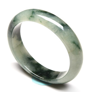 X26947果敢翡翠 51.5飘花翡翠手镯贵妃镯玉手镯缅甸A货玉石手镯