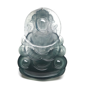 X26729果敢翡翠 蓝水翡翠玉观音挂件玉坠缅甸A货玉石观音吊坠