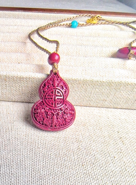 天然原矿朱砂葫芦吊坠挂件正品高含量真品男女儿童 本命年转运