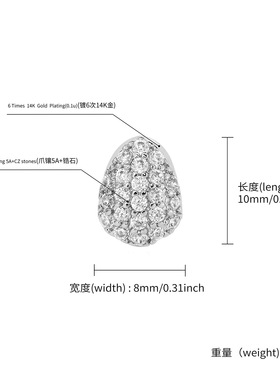 新款欧美满钻镀真金锆石牙套grillz水滴单颗金牙万圣节个性牙饰
