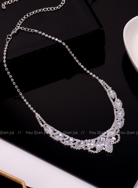 轻奢水钻锁骨链短款小众皇冠设计高级感项链女款2026新款礼服配饰