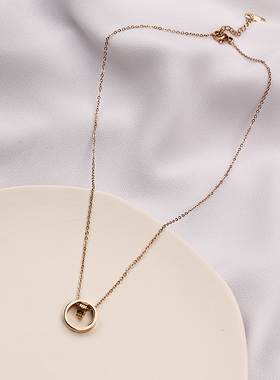 钛钢项链配饰女款吊坠脖颈链