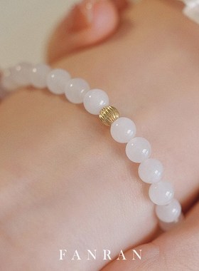新款和田白玉手链女转运金珠手串小众设计细款高级感百搭送女友潮