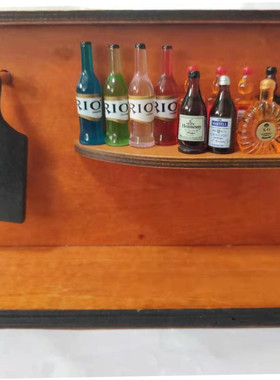 日式窗子墙壁木架微缩拍摄木制