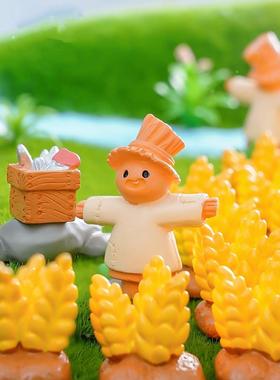 稻草人麦子农场乡野微景观围栏园艺造景路牌diy装饰配件迷你摆件