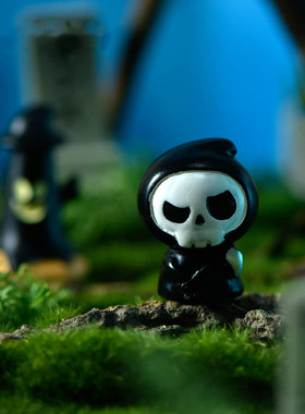 万圣节幽灵木乃伊恶魔树骷髅南瓜车扫把微景观DIY卡通树脂小摆件