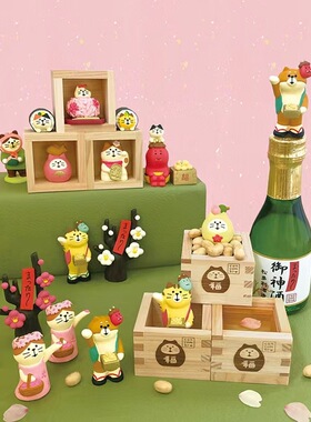 树脂日式桌面节分猫咪福鬼