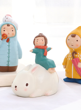 可爱风人偶卡通桌面少女小摆件