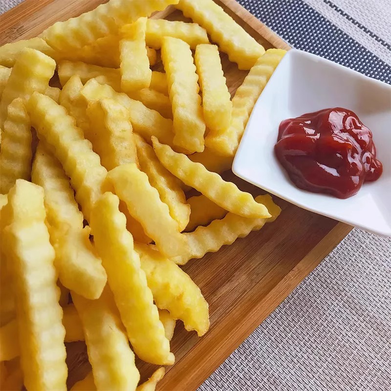 蓝顿旭美波纹薯条冷冻法式3/8曲薯条油炸小吃半成品商用批发粗薯 - 图0