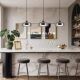 Italian minimalist restaurant chandelier King Lake modern simple high-end island bar table lamp dining table glass chandelier Y
