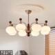 Living room lamp antique style white jade glass modern simple 2026 new living room main lamp chandelier persimmon Y