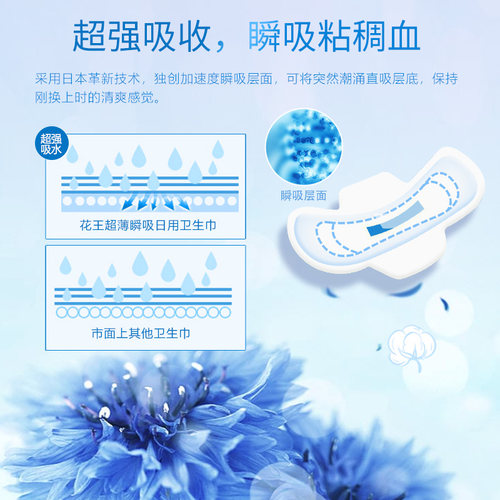 日本正品花王卫生巾夜用瞬吸超薄护翼绵柔亲肤无荧光剂S30cm15枚 - 图2