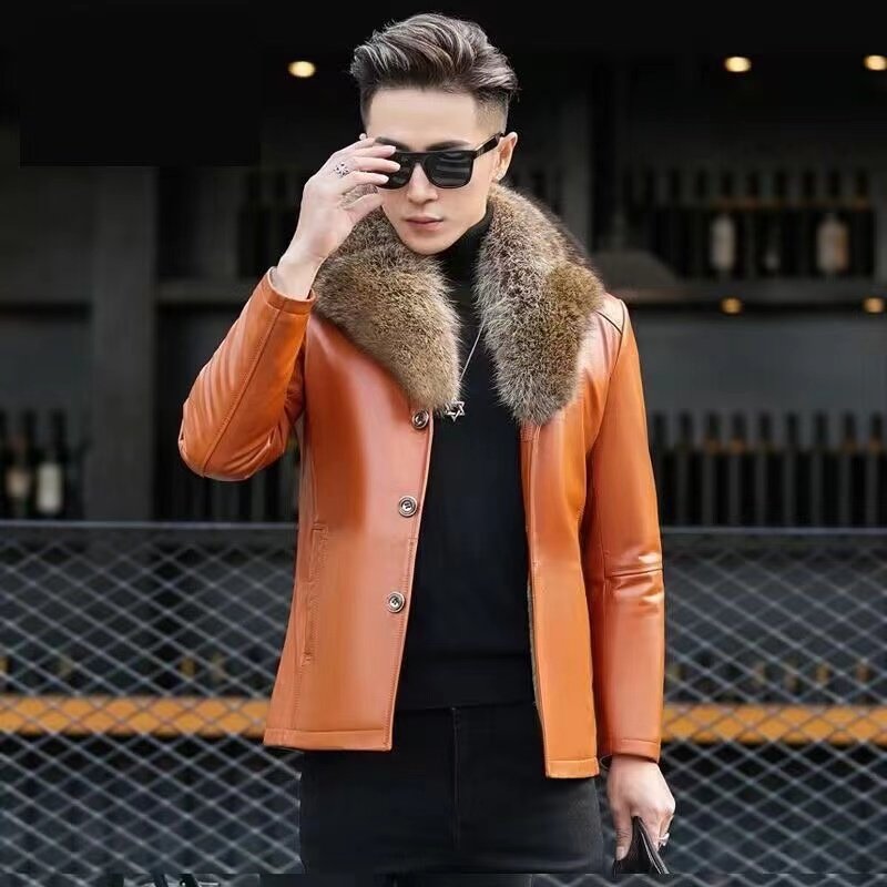 2025新款男士皮毛一体海宁真皮皮衣男修身绵羊皮夹克冬季皮草外套,淘宝优惠券,粉丝福利购,淘宝优惠卷