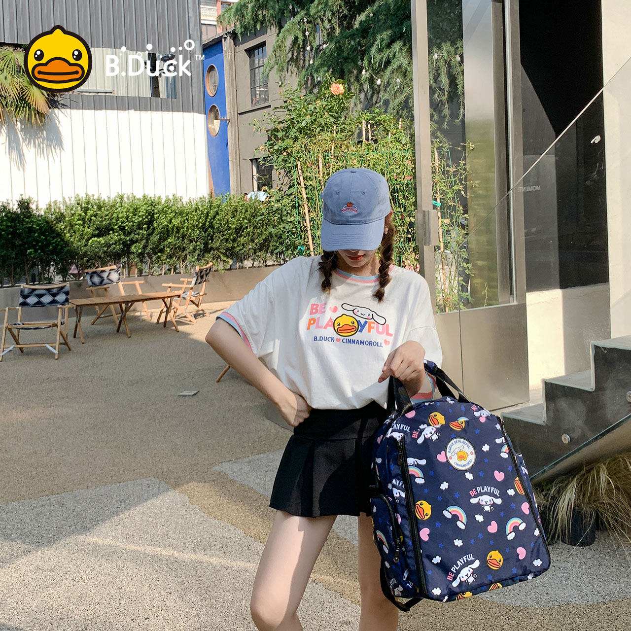 b . duck小黄鸭妈咪包潮流系列背包 semk妈咪包/袋