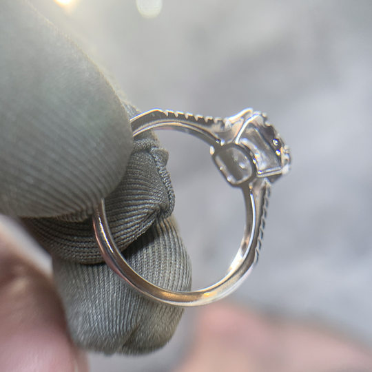 Women's sterling silver fashion simple mossan diamond 50-minute carats