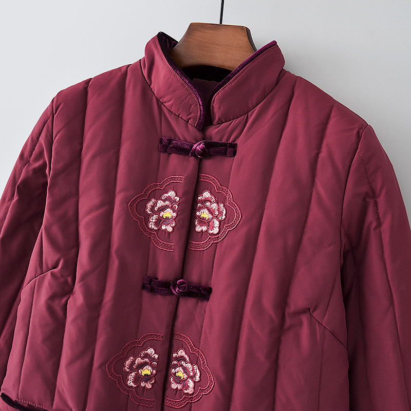 中老年人轻薄羽绒服女短款60岁70妈妈冬装内胆奶奶装秋冬棉袄外套 - 图0