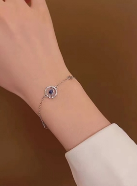 少女心饰仙气高级感蓝色星球手链女s925银手镯