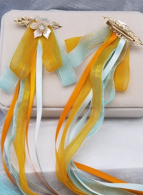 汉服头饰古风飘带发饰瑶瑶发夹遇见神鹿仙气汉服古装