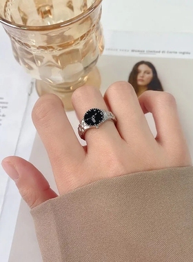 食指男女冷淡时尚手表欧美个性复古小众戒指指环ins表盘嘻哈风