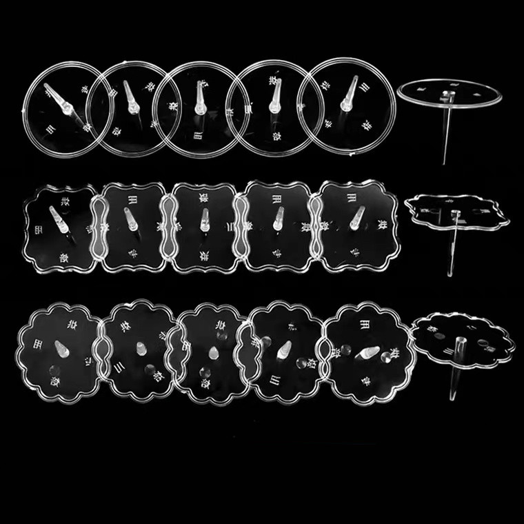 烘焙蛋糕装饰公仔摆件底座透明塑料玩偶蛋糕插件底托固定器100个 - 图0