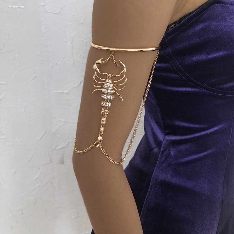 欧美夸张个性动物蝎子链条手镯臂环装饰品朋克冷淡风胳膊手环饰品 - 图0