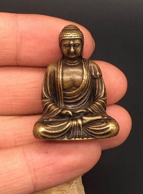 黄铜随身佛像如来阿弥陀口袋佛释迦牟尼药师佛摆件祝福