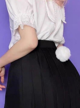 毛球兔子尾巴别针道具插件JK漫展Lolita儿童表演毛绒动物软妹cos