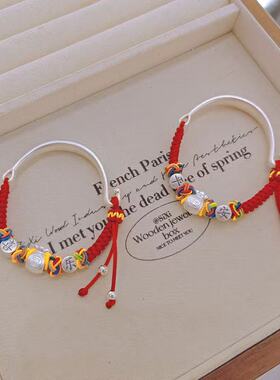 足银999宝宝平安手链周岁百天