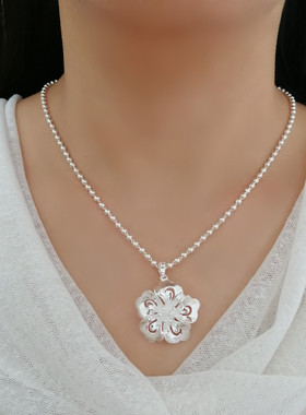 999纯银项链福袋女正品百搭简约锁骨链足银圆珠颈链银链子吊坠