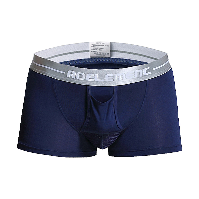 3条内裤男士枪弹式分离四角裤衩生理阴囊托囊袋莫代尔平角裤头潮 - 图3