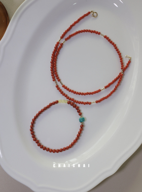 女天然南红新中式手链