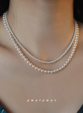 精选345mm正圆施家珍珠项链爆款