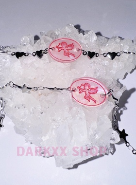 甜酷爱心星星钛钢项链