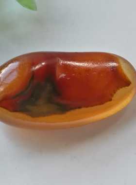 玛瑙原石知足常乐红润通透吊坠