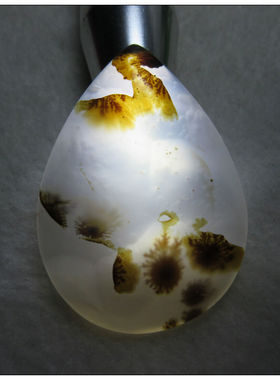 天然象形玛瑙石向日葵吊坠