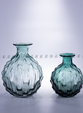 现代轻奢玻璃花瓶摆件样板间售楼处客厅玄关艺术插花高级感装饰品