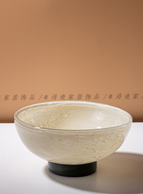 中古风轻奢高级感玻璃装饰摆件样板间售楼处客厅茶几桌面软装饰品