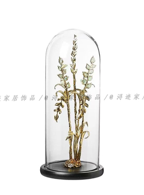 轻奢金属矿石绿植装饰摆件