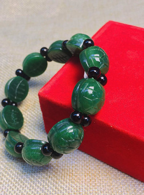干青铁龙生翡翠龟壳手串