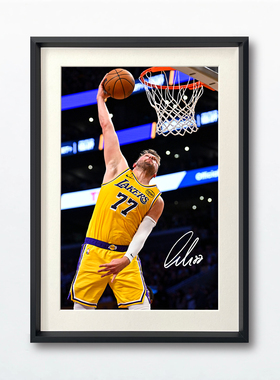 NBA篮球湖人东契奇挂画相框摆台球迷周边海报礼物照片墙装饰画