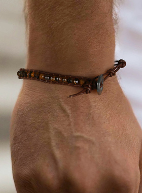 YUKI牛皮编织嘻哈气质手链