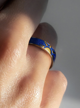 YUKI男女小众原创设计情侣纯银戒