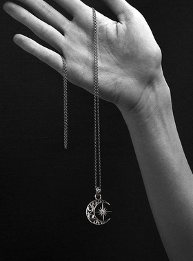 YUKI男女气质日月星辰银项链