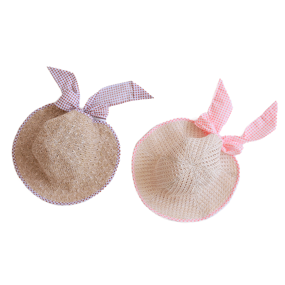 Applecat韩国进口夏季女宝宝大帽檐草帽渔夫帽婴幼儿童遮太阳帽子-图3