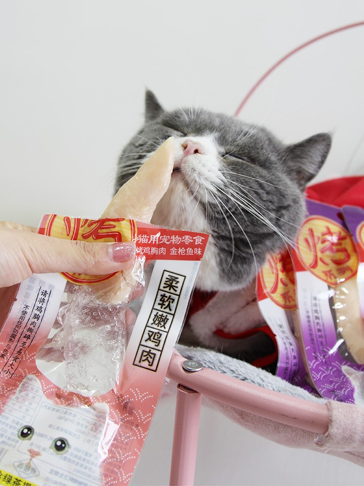 伊纳宝烤鸡胸肉宠物猫咪零食烤鲣鱼条营养增肥发腮小鱼干猫条临期 - 图1