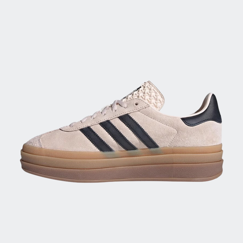 Adidas阿迪达斯Gazelle Bold 三叶草低帮 女子粉棕厚底板鞋IE0429 - 图3